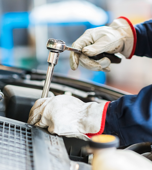 Mechanic repairing a car
